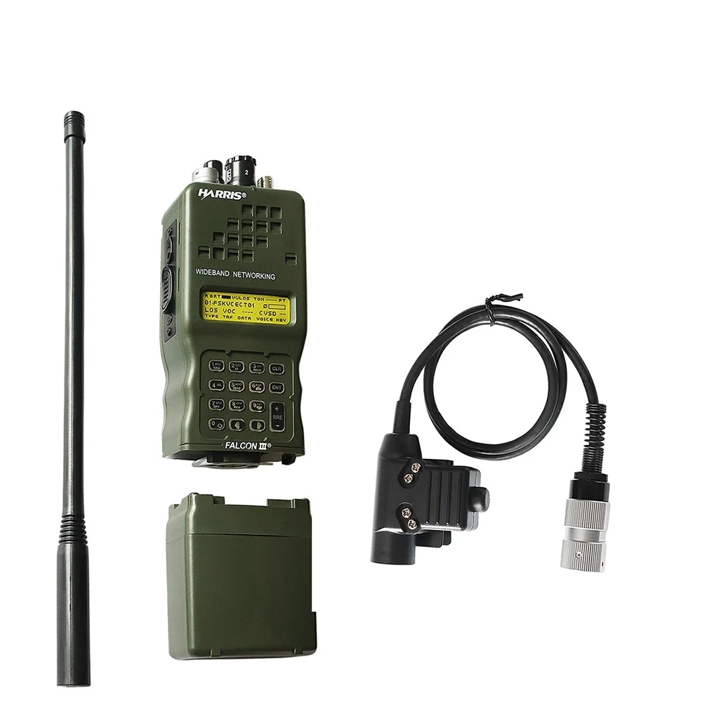 Base táctica Kenwood de 6 pines de AN/PRC-152 /PRC148, modelo simulado de walkie-talkie, antena plegable + accesorios de fotografía PTT de 6 pines - imagen 4