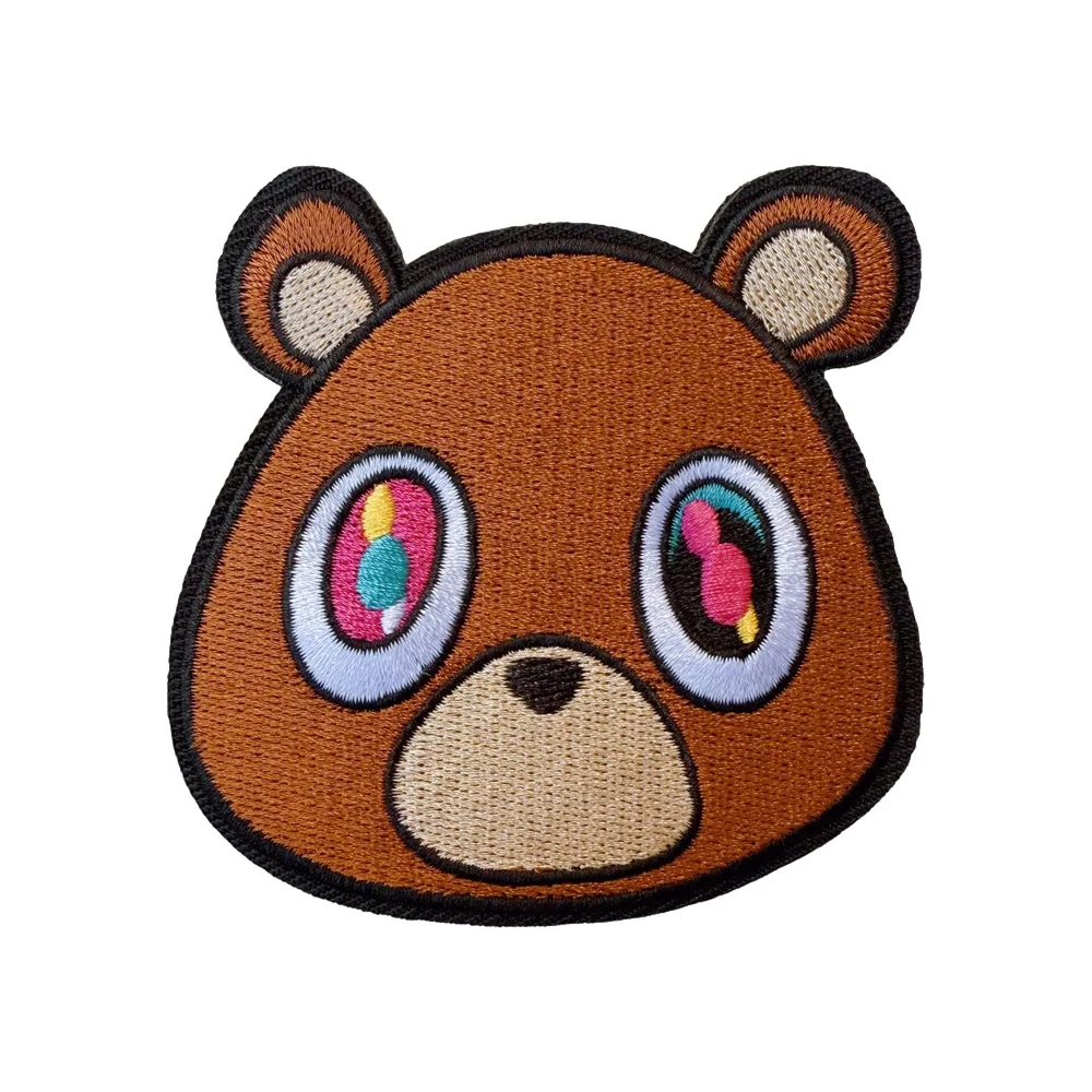 Ye Teddy Bear Kanye West parche Parches Velcro Mochila TáCticos De Bordados de Velcro, lindo Hiphop, moral táctica, divertida, Meme Hook Loop, pegatina, insignia para Molle, mochila, gorra, Jean - imagen 2