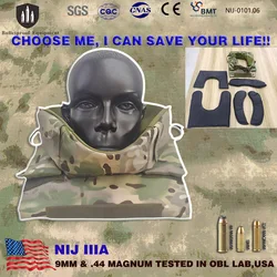 Protector de cuello a prueba de balas NIJ IIIA, Protector de cuello táctico de PE Flexible, protección balística delantera y trasera para chaleco portador de placa