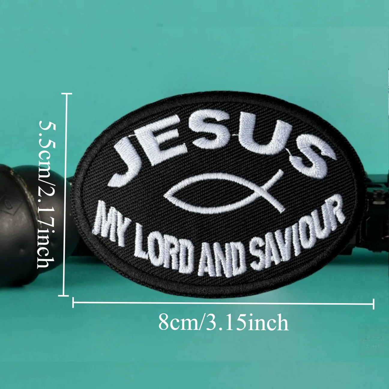 Parche de Jesús, mi Señor y Salvador, insignia de moral táctica, parches bordados de gancho y bucle para ropa, pegatina de equipo militar - imagen 3
