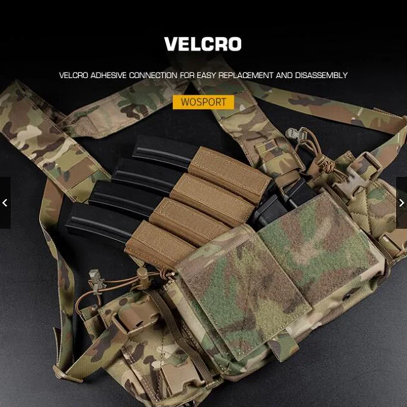 Bolsa táctica de MP4/MP7 para chaleco militar, aparejo de pecho, accesorios de chaleco de caza, bolsa elástica de soporte Mag - imagen 3