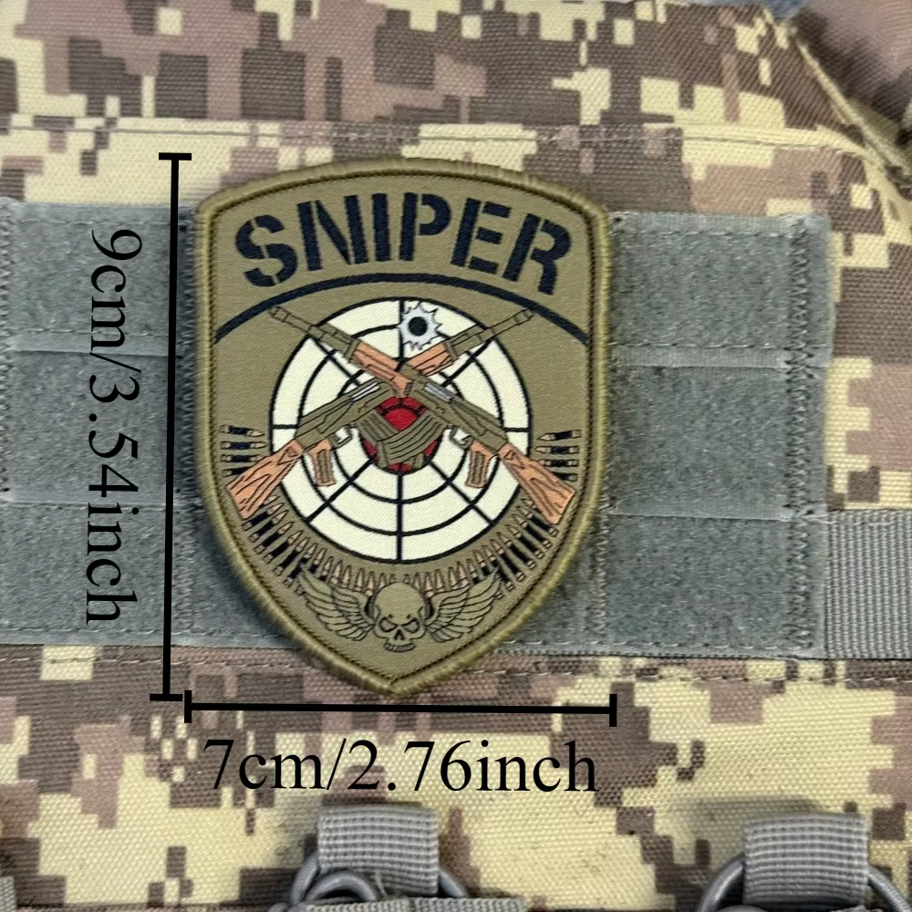 Parche táctico francotirador con velcro, emblema militar airsoft - imagen 3