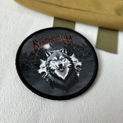 Parche táctico moral lobo con velcro – Brazalete militar para mochila