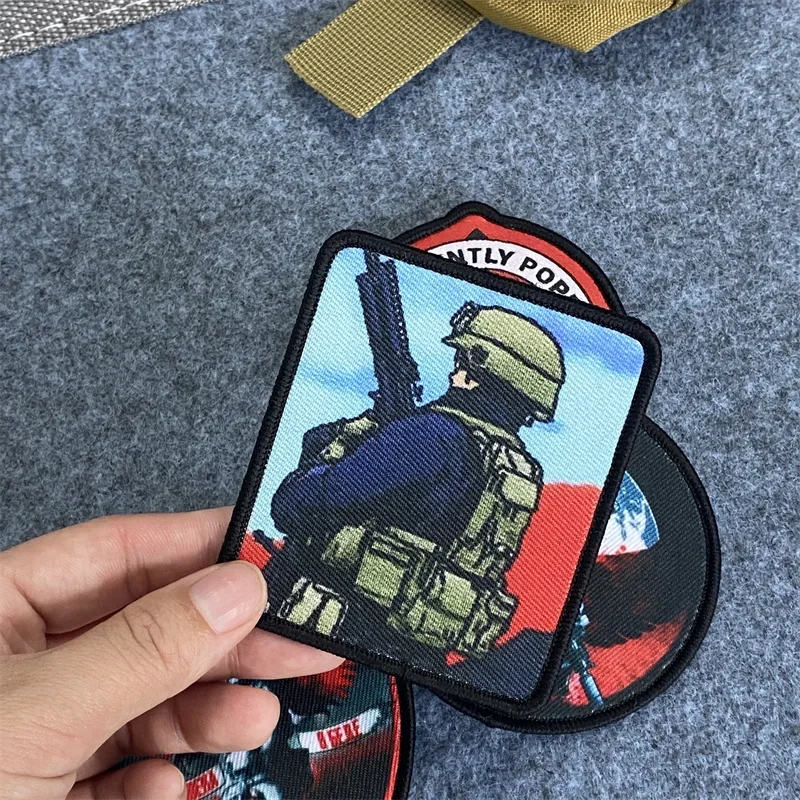 Insignia con estampado de Ángel y Guerrero táctico, parches de Rusia, pegatinas de ropa con gancho y bucle para mochila - imagen 3