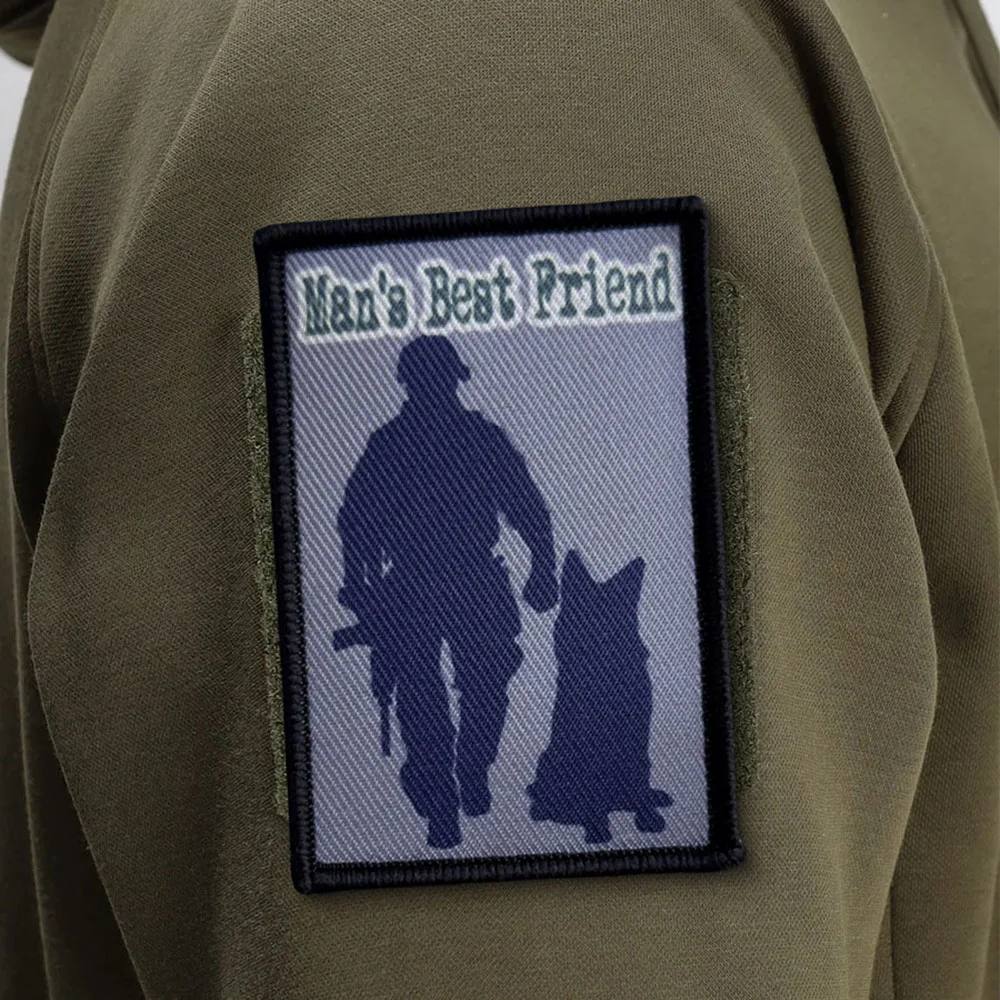 Parches de Meme K9 para mejor amigo de hombre, parche de gancho y bucle, brazalete moral, insignia de moral del ejército militar, pegatinas tácticas para mochila