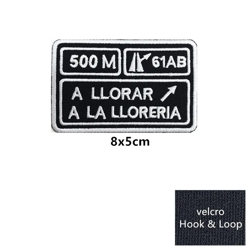 Brazalete con bandera de Islas Canarias, parche bordado de LLORAR A LA LLORERIA, insignia a rayas con gancho y bucle bordado, 1 ud. - imagen 2