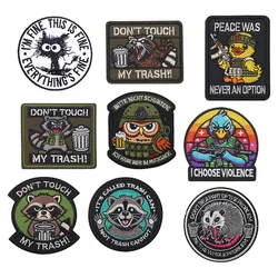 Parche táctico con gancho y bucle de animales divertidos, parches bordados en ropa, brazalete, insignia de moral del ejército militar, pegatinas para mochila