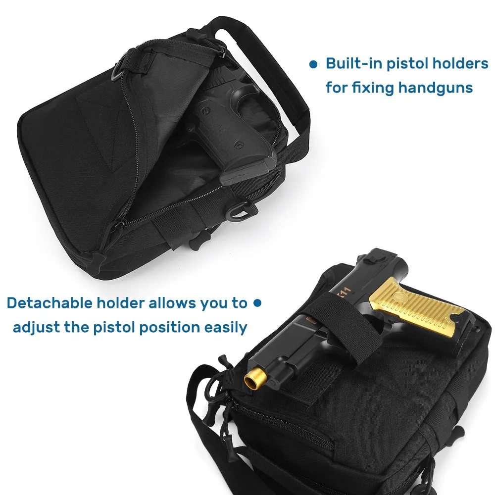 Bolsa de transporte oculta para pistola, bolso táctico de hombro para pistola, funda para pistola de acceso rápido, bolsa EDC para caza al aire libre, organizador Molle - imagen 3