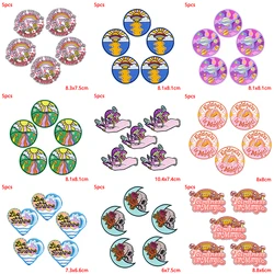 5 unids/lote de parches bordados de doce signos del zodiaco, parches para planchar para ropa, parches bordados redondos para ropa, decoración de mochila