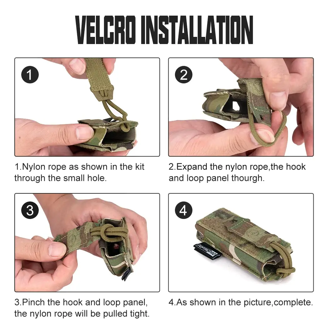 Bolsa Molle Mag para pistola individual M1911 92F 9mm.40S & M, soporte para revistas con tapa abierta, bolsa para herramientas táctica, funda para linterna de nailon 500D - imagen 4