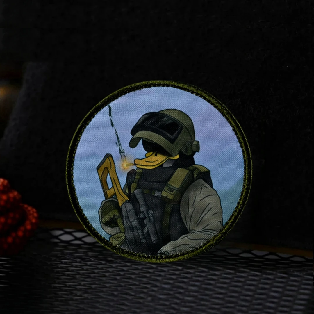 Parches tácticos de moral "Duck Warrior", insignia militar, brazalete, pegatinas de gancho y bucle impresas para mochila de ropa - imagen 2
