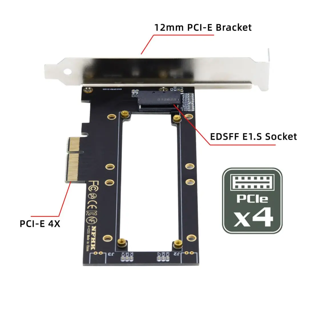 CY NVMe-adaptador portador a GEN-Z 4X, regla 1U, PCI-E4.0, EDSFF, 5,9mm, 8,0mm de espesor, SSD corto, E1.S - imagen 2