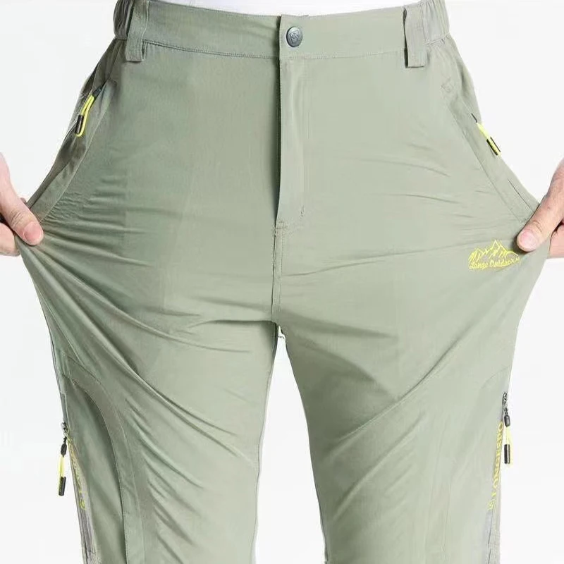Pantalones elásticos para hombre, de secado rápido, de gran tamaño, para exteriores - imagen 2