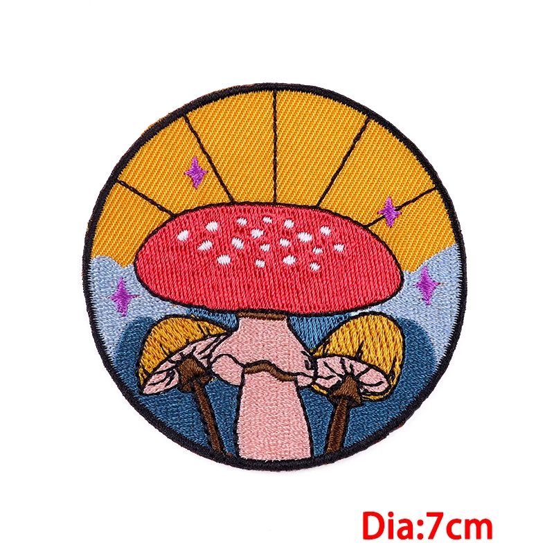 Parche bordado de ondas de setas para acampar en la montaña, parches para planchar en la ropa, apliques de costura de chaqueta bordados de sol y luna DIY - imagen 3