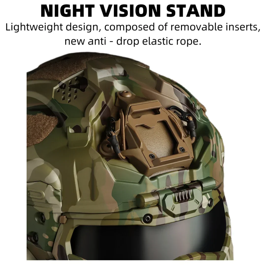 W casco de asalto II militar con protección facial y comunicación - imagen 3