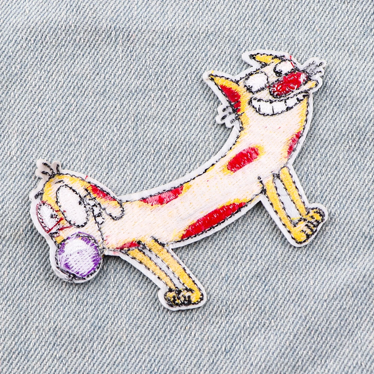 Parches de perro de dibujos animados AD2859 para ropa, parches bordados con plancha de animales divertidos para ropa, accesorio de apliques de rayas DIY - imagen 5