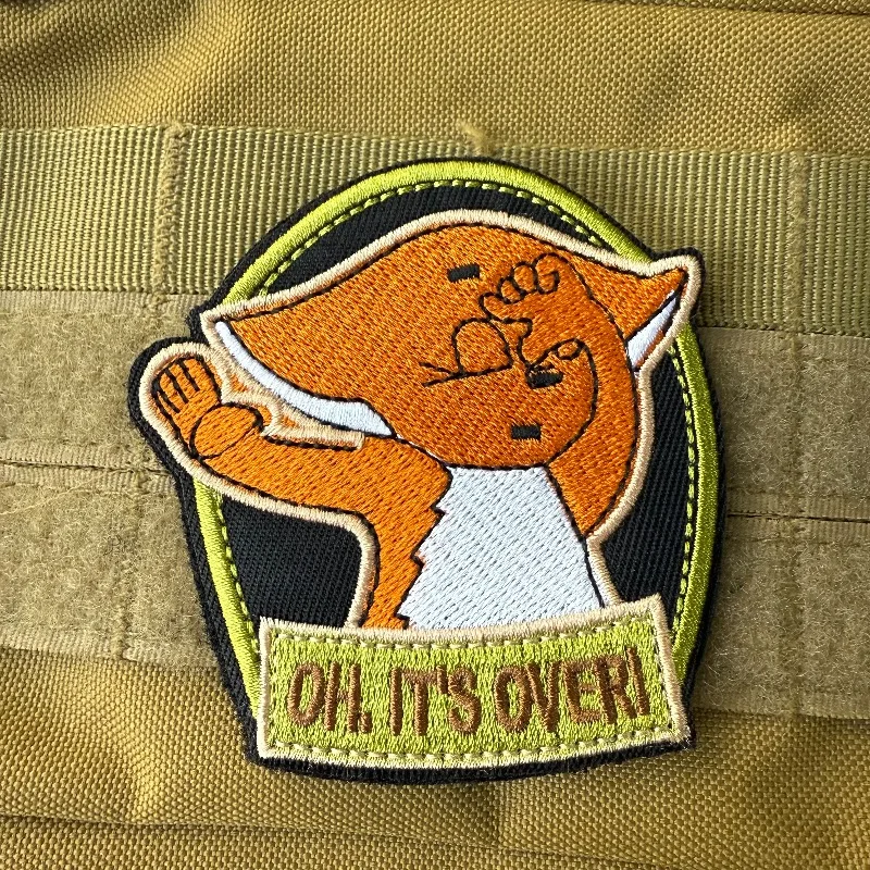 Parche bordado de zorro bonito "Oh, es más!" Parche táctico con gancho y bucle, insignia de moral militar, brazalete de combate, pegatinas para mochila - imagen 4