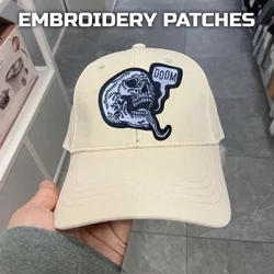 Parche bordado de calavera DOOM, chaleco táctico, sombreros con gancho y bucle, insignia de moral, mochila, pegatinas decorativas, parches para brazalete para ropa