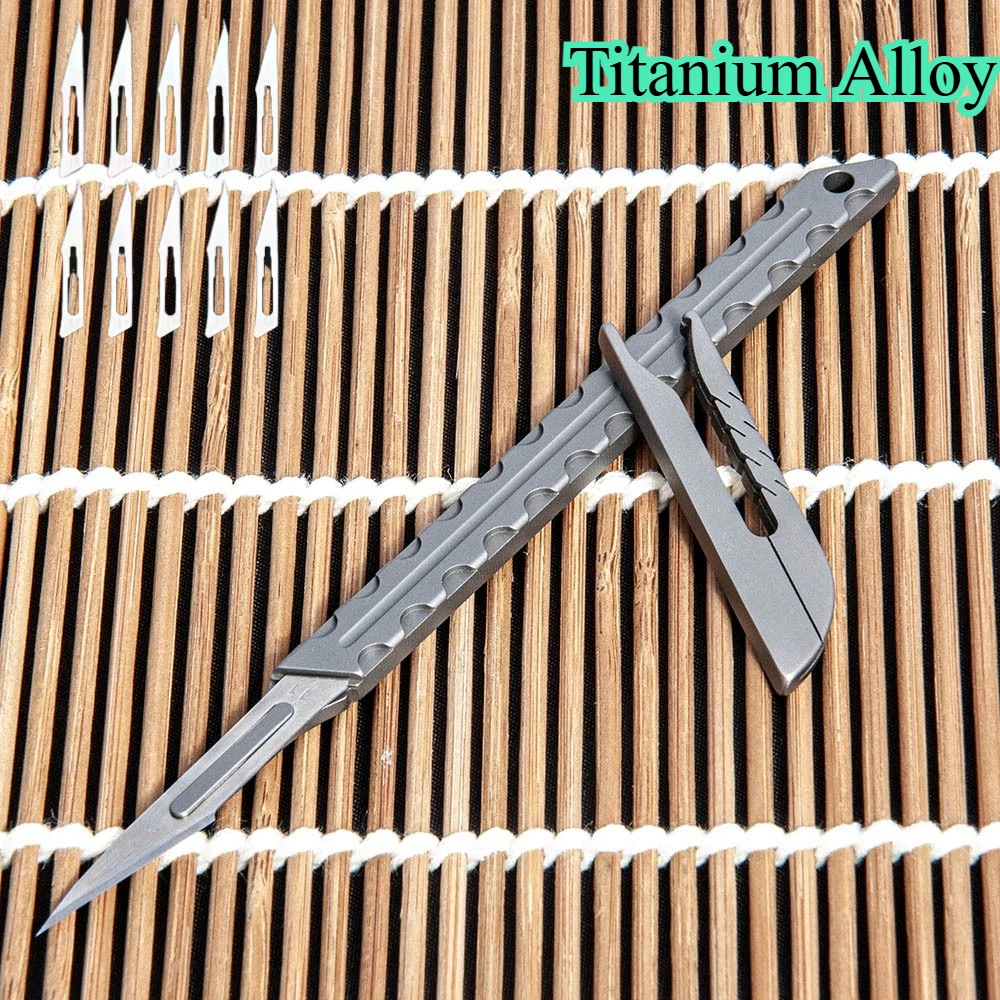 Cuchillo táctico titanio hoja reemplazable funda MOLLE