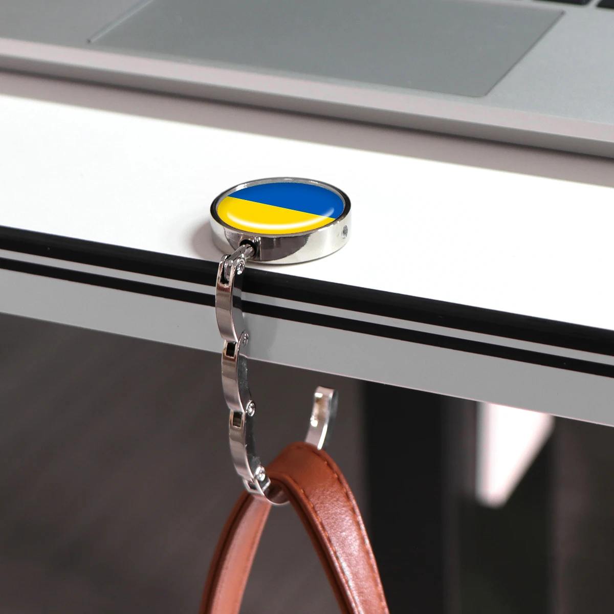 Polish Flag Poland Handbag Hooks Folding Metal Table Bag Holders Portable Purse Hangers Parts Accessories Round Non-Slip Hooks - imagen 2