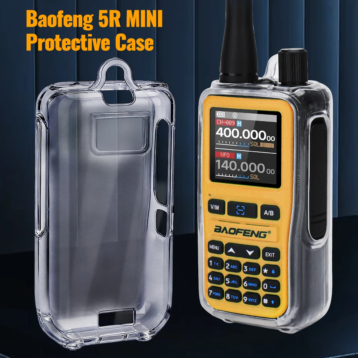 Funda protectora Baofeng UV-5R – TPU transparente para walkie talkie