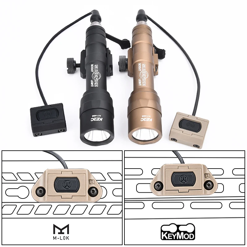 Surefir-linterna táctica SF Airsoft M600 M600U, luz blanca de 600 lúmenes, compatible con riel de 20mm, Más estilo, interruptor de presión, lámpara de caza - imagen 3