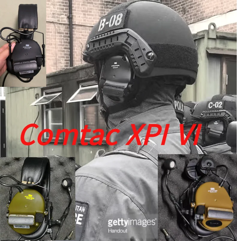 Auriculares tácticos Comtac XPI VI Helmet Edition/auriculares con cancelación de ruido montados en la cabeza para deportes de tiro Airsoft