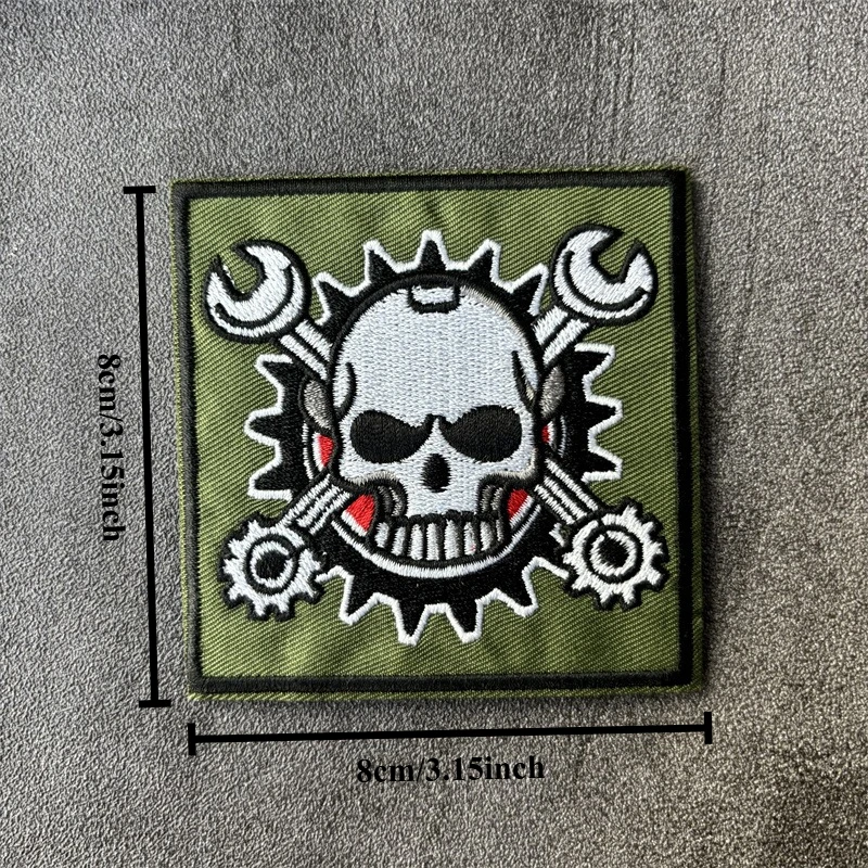 Parche táctico calavera bordado con velcro – Moral militar - imagen 3