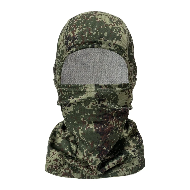 Pasamontañas táctico de camuflaje, máscara facial completa para esquí, bicicleta, ciclismo, protección solar, cubierta para la cabeza, bufanda, gorro de malla de secado rápido con un solo orificio - imagen 4