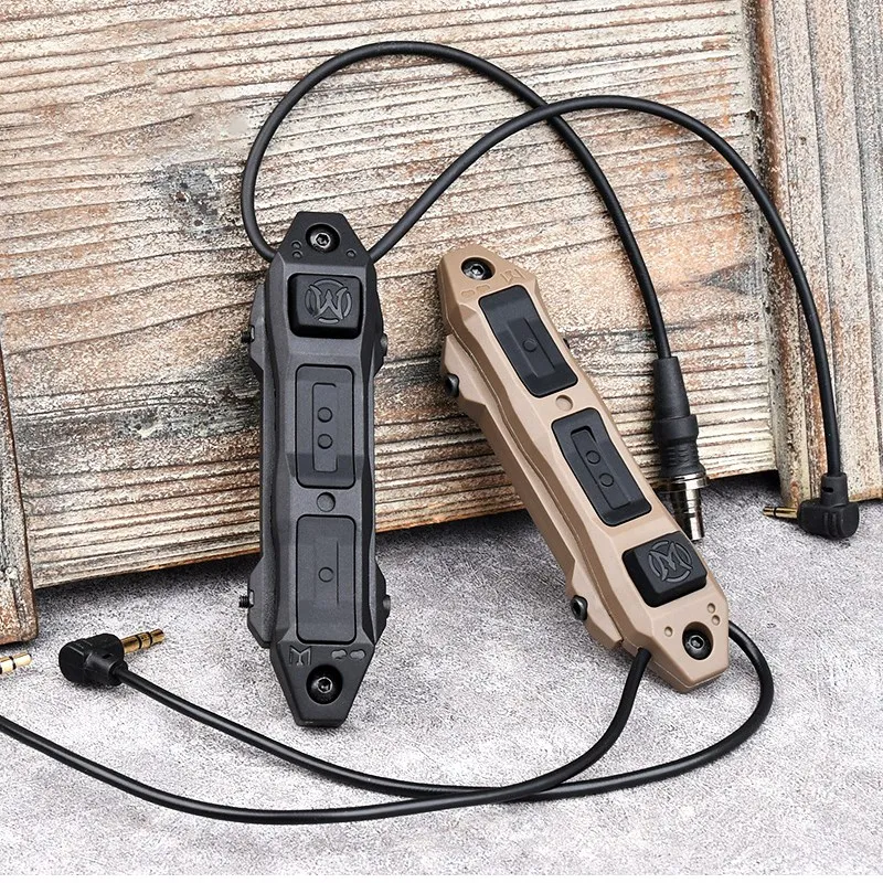 Interruptor de presión táctico WADSN Airsoft para DBAL A2 PEQ-15 NGAL M600 M300 linterna remota botón de interruptor de doble función - imagen 2
