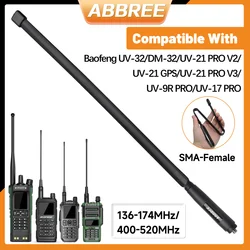 ABBREE CS Antena táctica VHF/UHF doble banda SMA hembra plegable