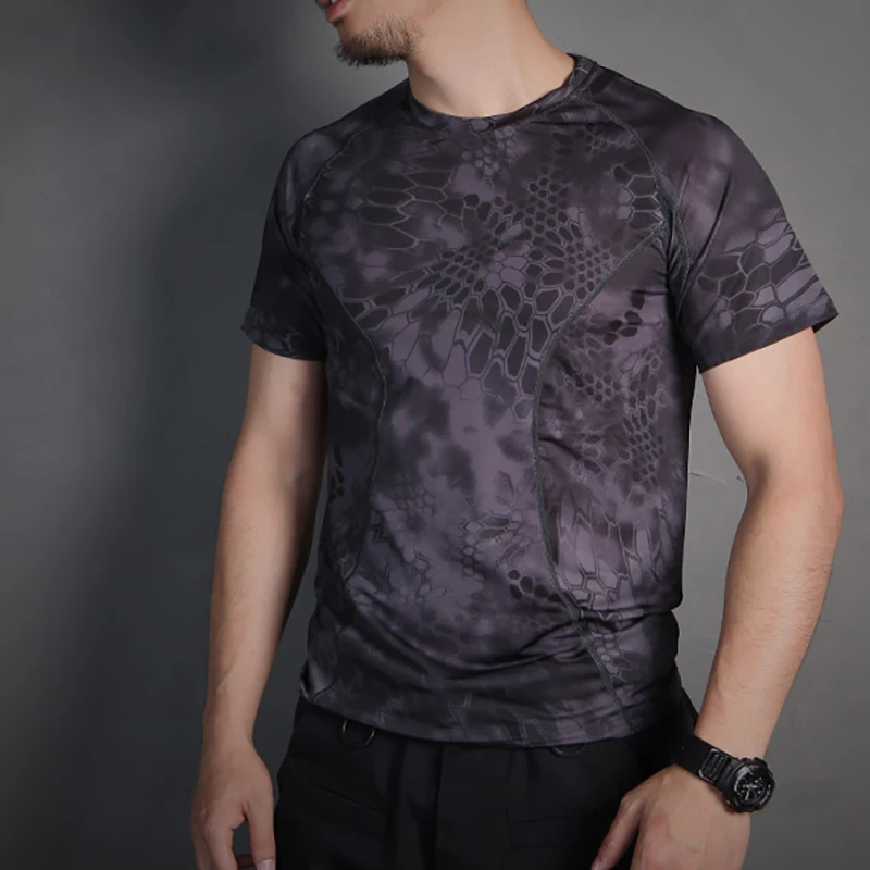 Emersongear, capa Base ajustada de piel táctica, camisetas para correr, pantalones cortos de camuflaje, manga para deportes al aire libre, camiseta que absorbe el sudor para uso diario - imagen 3