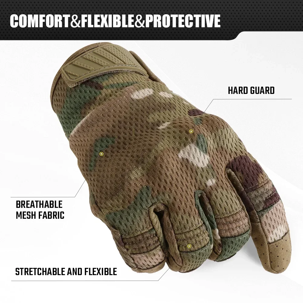Guantes tácticos pantalla táctil deportes al aire libre ciclismo senderismo Camping caza tiro combate Airsoft trabajo equipo de protección antideslizante - imagen 3