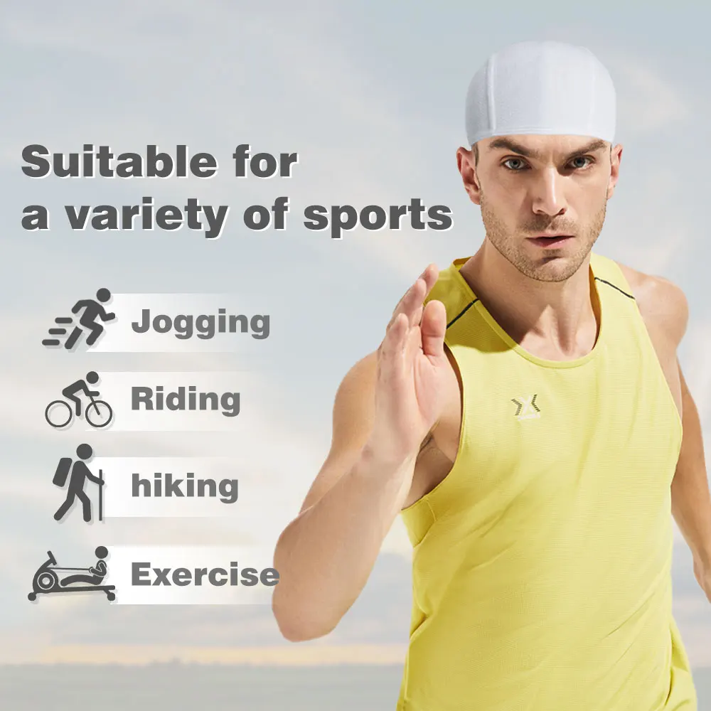 Gorra de secado rápido para ciclismo, gorro transpirable de tela de hielo Anti-UV, bufanda para bicicleta, forro para casco, deportes, pesca, correr, unisex - imagen 5