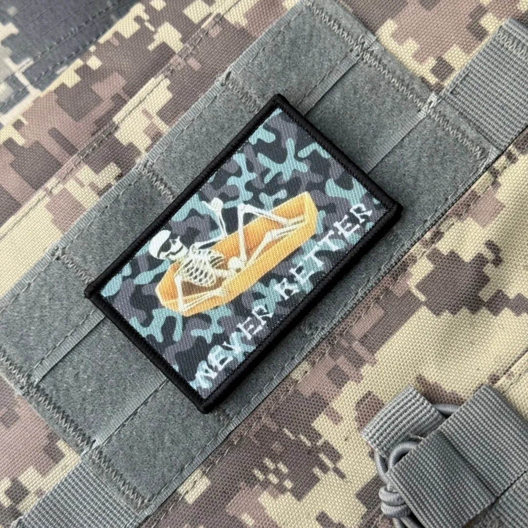 Parche "Never Better", calavera táctica, moral, ejército militar, apliques personalizados, pegatina para mochila, parches de gancho y bucle de PVC para ropa
