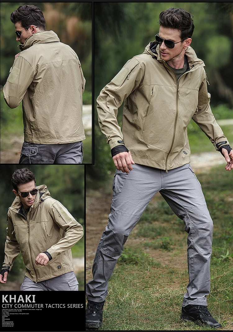 Un hombre con una chaqueta tostada y pantalones grises