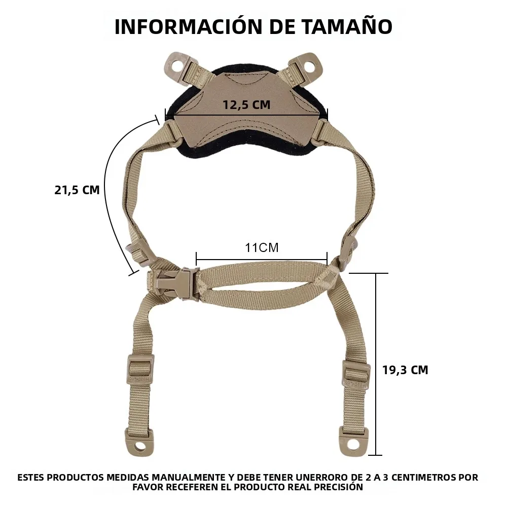 Sistema de suspensión de correa para la barbilla táctica FMA de 4 puntos, cordón de retención para casco X-nape para casco Mich Ach con pernos y tornillos - imagen 2