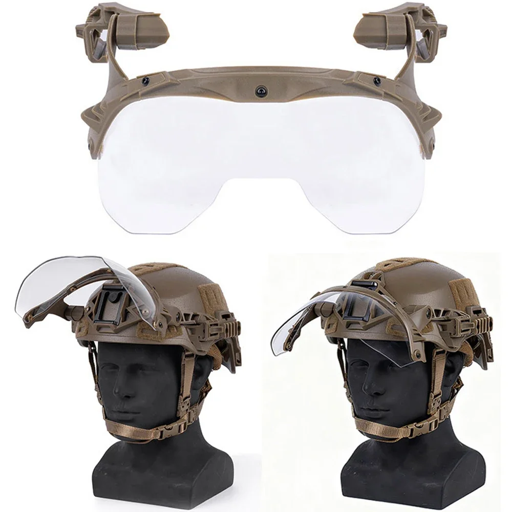 Casco táctico Wendy 3,0, gafas plegables para caza al aire libre, tiro, casco Airsoft, gafas de protección con montaje en riel, equipo de ciclismo