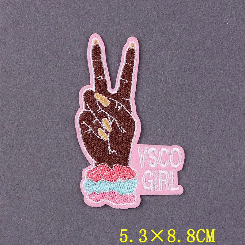 Parche de palabras, parches bordados para ropa, bricolaje, feminismo, parches para planchar en ropa, insignias rosas a rayas, accesorio para mochila - imagen 3