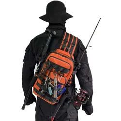 Mochila de pesca multifuncional con gran capacidad para exteriores