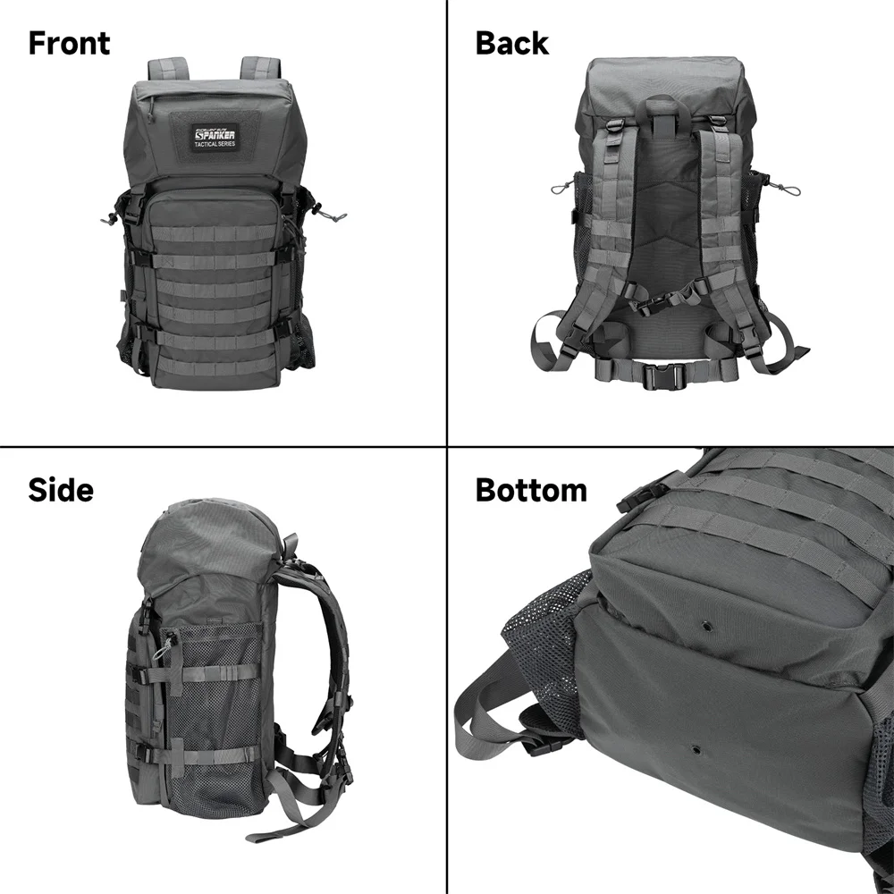 Mochila táctica 40L 500D Nylon mochila para senderismo al aire libre Molle paquete de asalto Camping viaje pesca hombres mochila portabotellas - imagen 3