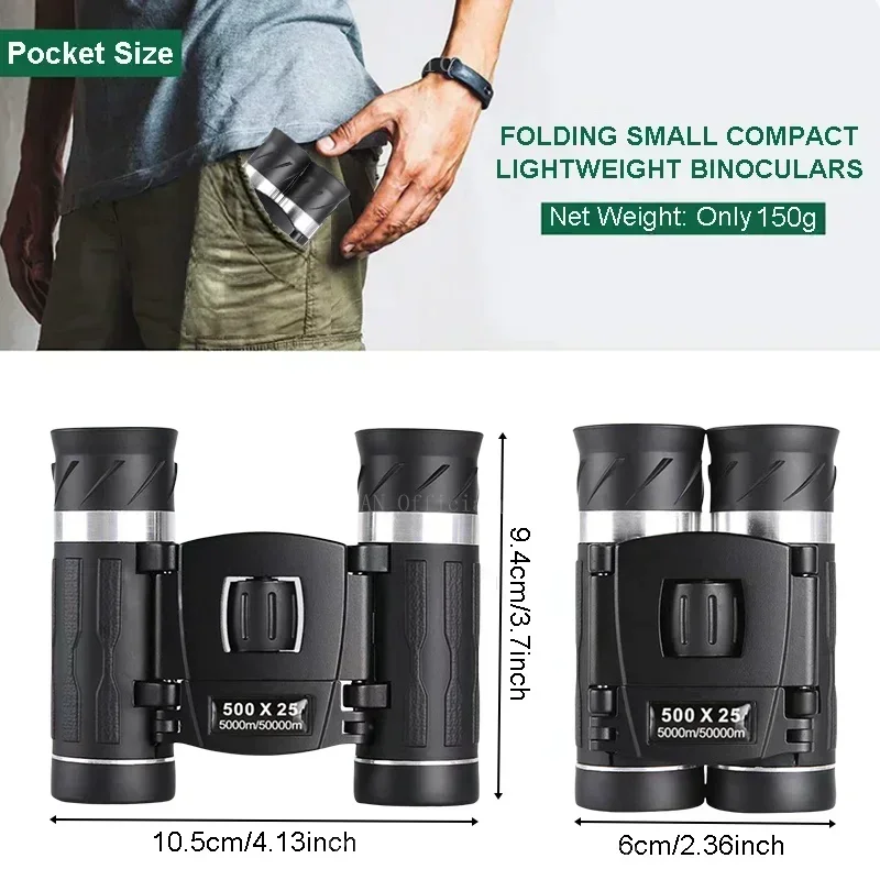 Binoculares potentes profesionales de 50000m, telescopio HD de gran aumento y poca luz, binoculares portátiles para exteriores para acampar - imagen 2