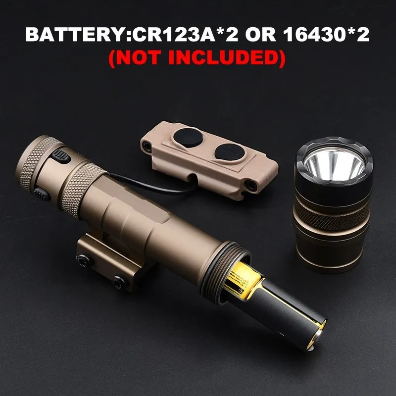 Riel metálico de 1300 lúmenes, luz blanca de alta potencia, linterna táctica potente para caza y Airsoft, accesorios aptos para riel de 20mm - imagen 5