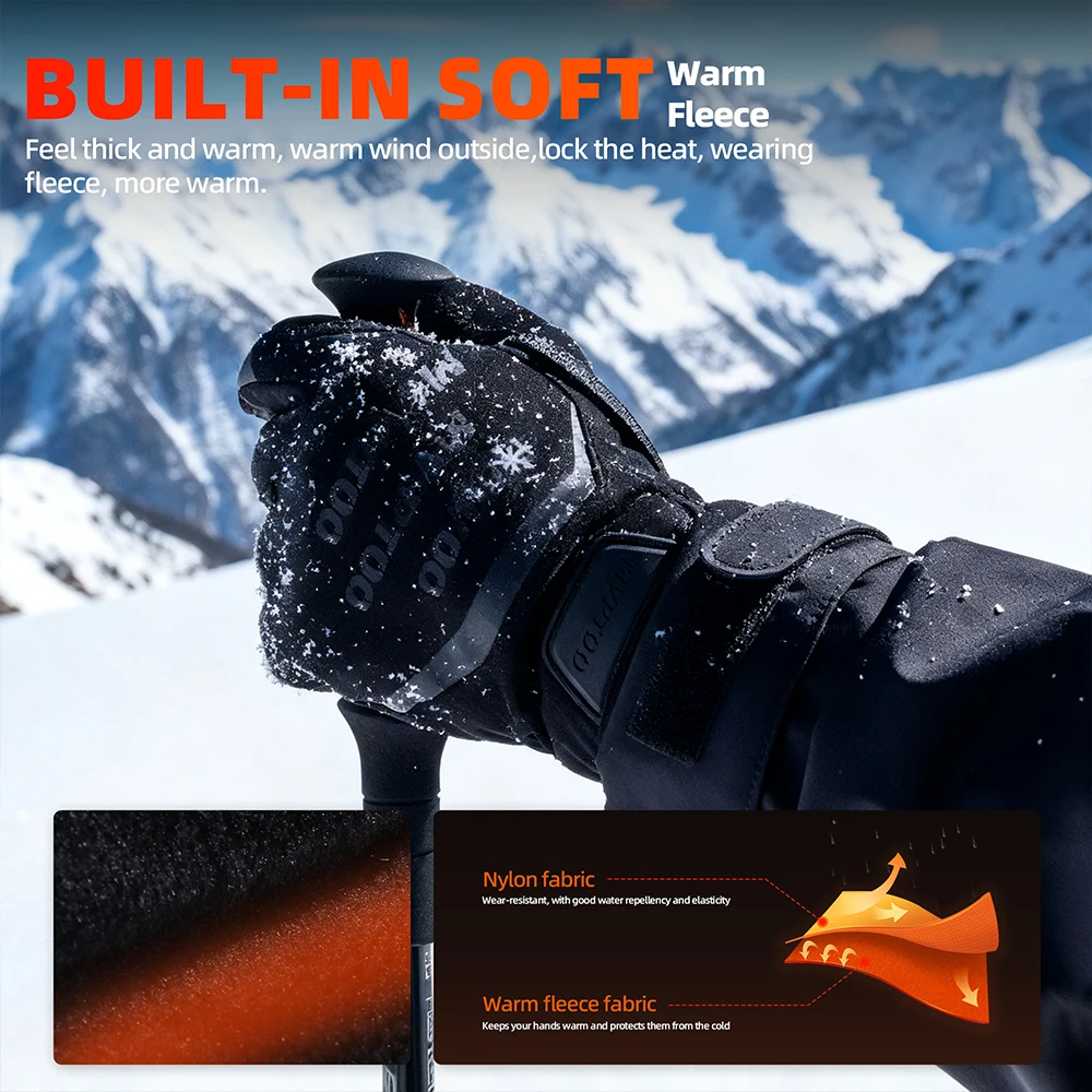 Guantes Térmicos de invierno para pantalla táctil, guantes de lana para deportes al aire libre, esquí, ciclismo, senderismo, Camping, caza, tiro, trabajo en moto de nieve, antideslizantes - imagen 4