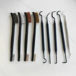 Juego de Herramientas de limpieza Universal para pistola, gancho limpiador mecánico, cepillo de latón para mantenimiento de coche de caza, 9 Uds.