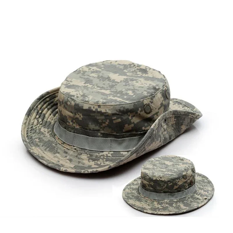 Senderismo Camping Huting Jungle Bonnie ejército gorra de camuflaje tela a cuadros hombres sombreros militares de secado rápido sol pesca al aire libre sombrero táctico - imagen 5