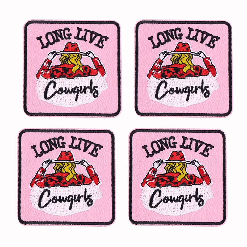 10 Uds. Parche de vaquera occidental, parches bordados de dibujos animados, parches para planchar para ropa, mochila, chaquetas, sombreros, apliques bordados - imagen 2