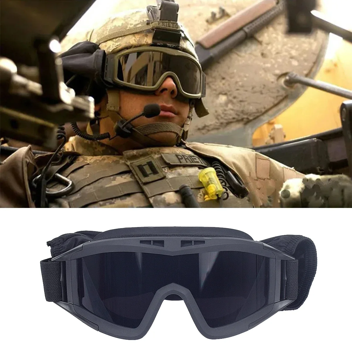 Gafas tácticas a prueba de viento para Airsoft BB Gun, gafas a prueba de polvo, AEG GBB, gafas de motocicleta, protección de seguridad para tiro CS - imagen 2