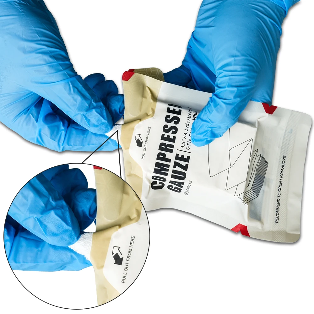 Rhino-gasa comprimida de rescate, gasa de embalaje de heridas de algodón blanco para vendaje de heridas de emergencia, Kit de primeros auxilios y Trauma - imagen 5