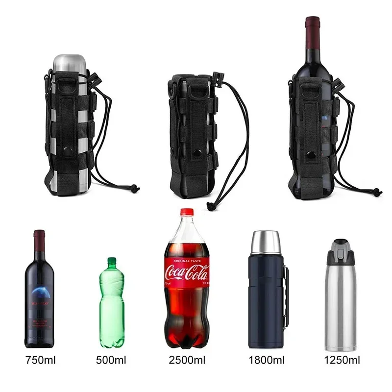 Bolsa táctica Molle para botella de agua de 0,5l-2,5l, funda para cantimplora militar Oxford, bolsa para hervidor de viaje al aire libre con sistema Molle - imagen 4